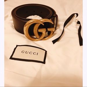 Gucci Belt In Dark Brown Leather Double 